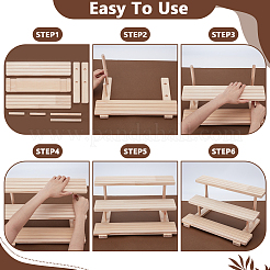 3-уровневые деревянные подставки для демонстрации ювелирных изделий&nbsp;ODIS-WH0086-104A