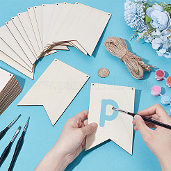 Прямоугольные незаконченные пустые деревянные подвески набор для живописи&nbsp;FIND-WH0139-732