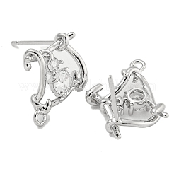 Латунные серьги-гвоздики из циркония&nbsp;KK-U015-06P