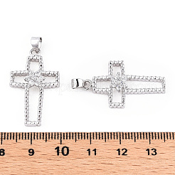 Подвески из чистого серебра 925 пробы с родиевым покрытием и прозрачным микропаве циркония&nbsp;STER-T007-32P