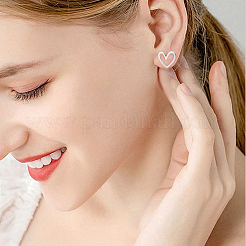 20 шт. серьги-гвоздики в форме сердца из латуни&nbsp;KK-BBC0021-98