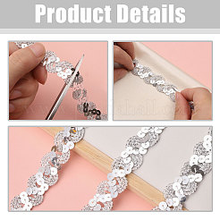 Полиэстер с пайетками волнистая бахрома отделочная лента&nbsp;OCOR-WH0111-96A