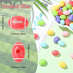 30шт 6 цвета непрозрачные акриловые европейские бусины&nbsp;SACR-YW0002-10