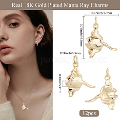 12 шт. подвески из латуни в виде манты&nbsp;KK-BBC0019-77