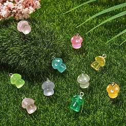 45шт 9 цвета светящиеся полупрозрачные подвески из смолы&nbsp;RESI-CJ0003-23