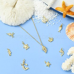 10 шт. 10 стиля латунные подвески с микропаве и кубическим цирконием&nbsp;KK-CJ0003-56