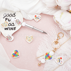 8 шт. 4 стильных силиконовых фокусных бусины в форме сердца&nbsp;SIL-SC0001-65