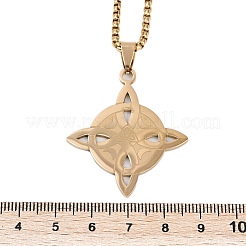 Ожерелья с подвеской в виде тройного узла из нержавеющей стали 201 для мужчин и женщин&nbsp;LS-NJEW-K283-36G