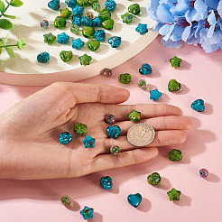 80 шт. 8 вида стеклянных бусин миллефиори&nbsp;GLAA-TA0003-43A