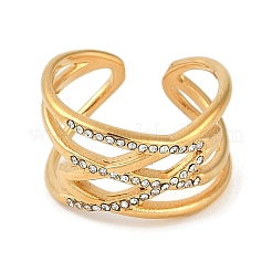 Кольцо-манжета из нержавеющей стали 304 с ионным покрытием (IP) со стразами&nbsp;RJEW-D083-02G