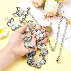 Цепочка на пояс из звеньев бабочки со смолой&nbsp;AJEW-CJC0006-02AS