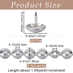 5 прядь железных обивочных гвоздей/гвоздей&nbsp;DIY-GF0009-39P