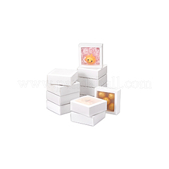 Картонные ящики для хранения подарков с прозрачной крышкой CON-WH0092-72A-01