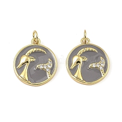 Подвески из латуни с эмалью и цирконием&nbsp;KK-K346-01G