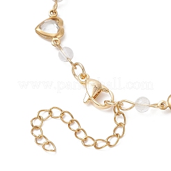 Браслеты с подвесками в форме сердца из нержавеющей стали и стекла&nbsp;BJEW-JB12656-02