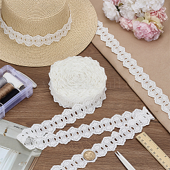 Хлопковая кружевная лента с цветком&nbsp;OCOR-WH0105-067B