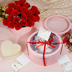 2 шт. 2 размера плоские круглые картонные бумажные коробки-органайзеры для цветов&nbsp;CON-BC0007-79C