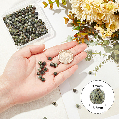 2 нити бусин из натуральной зеленой зебровой яшмы&nbsp;G-OC0002-74