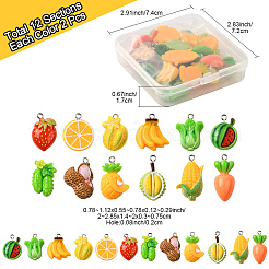 24шт 12 стиля непрозрачные подвески из смолы&nbsp;RESI-FS0002-07