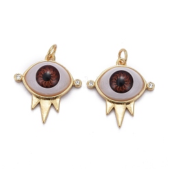 Латунные микропаве прозрачные подвески с фианитом&nbsp;ZIRC-Z011-34