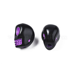 Непрозрачные черные акриловые бусины&nbsp;X-MACR-N012-15