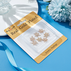 10шт латунь микро паве прозрачный кубический цирконий коннектор подвески&nbsp;ZIRC-BBC0002-40