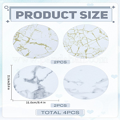 4 шт. двухцветные коврики из искусственной кожи под чашки&nbsp;AJEW-LP0006-24