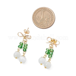 Кошачий глаз свисает с серьгами&nbsp;EJEW-JE06495-02