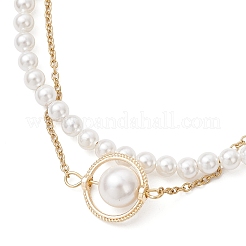 Многорядные браслеты из ракушечных жемчужин и круглых бусин для женщин&nbsp;BJEW-JB12035-02