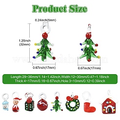8 шт. 8 стиля рождественских тем подвески ручной работы в стиле лэмпворк&nbsp;LAMP-CJ0002-68