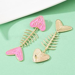 Литые эмаль болтающиеся серьги стержня&nbsp;EJEW-Z140-01G