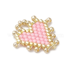 Подвески-сердечки из стеклянного бисера ручной работы Miyuki&nbsp;PALLOY-MZ01067-03