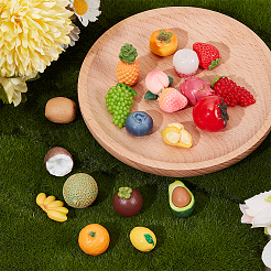 30 шт. 10 стиля миниатюрных фруктовых украшений из смолы&nbsp;DJEW-WR0001-11