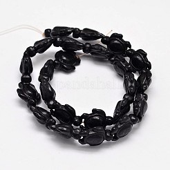 Окрашенные синтетические бирюзовые бусы нити&nbsp;G-M152-06-B