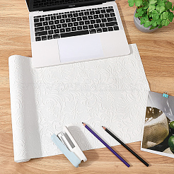 1 лист тисненой ткани с цветочным узором из искусственной кожи&nbsp;DIY-CL0002-19E