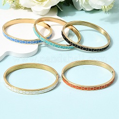 Эмалированные браслеты на шарнирах из нержавеющей стали 304&nbsp;BJEW-D408-43G