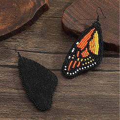 Серьги-подвески ручной работы из стекла с зелеными крыльями бабочки в стиле бохо&nbsp;FV2215