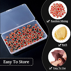 100 шт. пришивные стразы в форме капли/сердца/звезды&nbsp;GACR-TA0001-07B