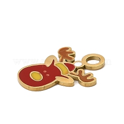 Рождественские эмалевые подвески из нержавеющей стали 304&nbsp;LS-STAS-I356-02G-02