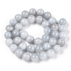 Нити из натуральных окрашенных желтых нефритовых бусин&nbsp;G-R271-6mm-YXS18-01