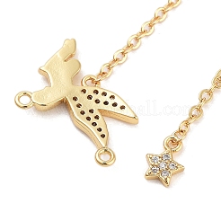 Реечное покрытие латунь микро паве прозрачный кубический цирконий большие подвески&nbsp;KK-Z064-13G