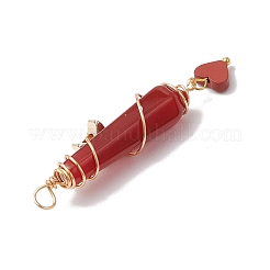 6 шт. 6 стиля подвески в форме пули в форме сердца из натурального сердолика&nbsp;PALLOY-JF03482-03