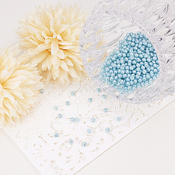 Круглая бусина из экологически чистого окрашенного стекла с жемчугом&nbsp;HY-PH0002-17-B