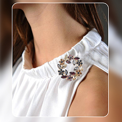 1 шт. булавки для лацкана со стразами из сплава&nbsp;JEWB-CP0001-44