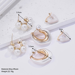 3 пара сережек-гвоздиков и колец из сплава с эмалью&nbsp;FS-WGBDBEE-01