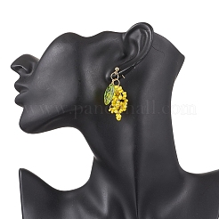 Серьги-гвоздики с цветком из стеклянных бусин ручной работы&nbsp;EJEW-TA00703