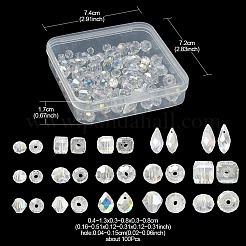 100шт 15 стиля прозрачные гальванические стеклянные граненые бусины&nbsp;EGLA-YW0003-03