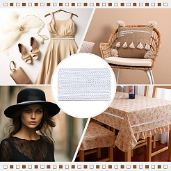 Филигранная кружевная лента из полиэстера&nbsp;OCOR-WH0111-113A