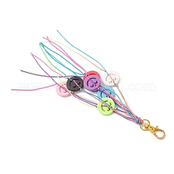 Подвеска в виде улыбающегося лица из нейлонового шнура и акрила&nbsp;HJEW-JM04601