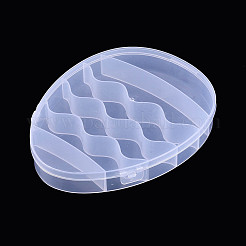 6 пластиковый контейнер для хранения бусин в форме пасхального яйца с откидной крышкой&nbsp;CON-T001-02